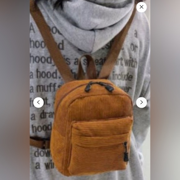 ๐ NWT! Black Corduroy Mini Backpack ๐ - Picture 4 of 5